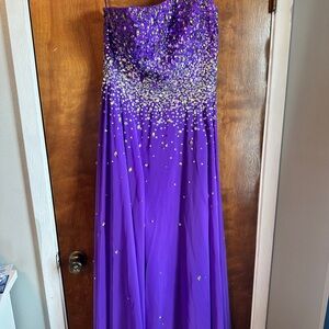 Paparazzi Purple Asymmetrical Dress with Gold Accents